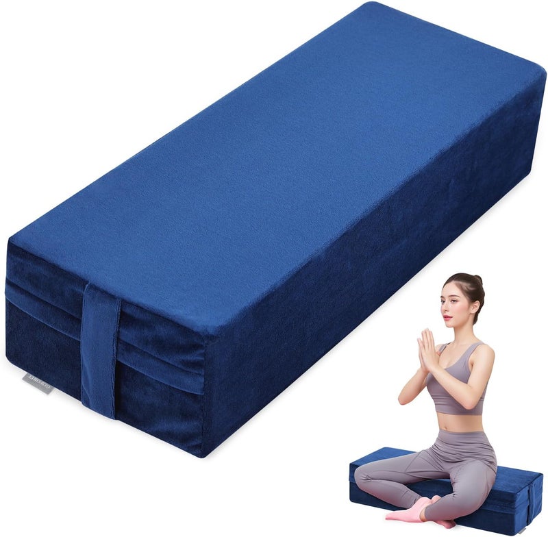 GOFORIT Yoga Bolster Pillow for Meditation and Support，Rectangular Meditation Pillow for Restorative Yoga，26.5"X9.5" X6" - Image 1
